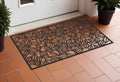 24 X 36 Black Rubber Botanical Leaves Outdoor Door Mat