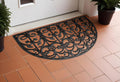24 X 36 Black Rubber Scrollwork Outdoor Semi Circle Door Mat
