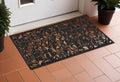 22 X 48 Black Rubber Botanical Leaves Outdoor Door Mat