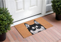 24 X 36 Natural Black and White Coir Siberian Husky Outdoor Door Mat