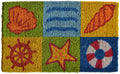 18 X 30 Orange Yellow Coir Seashells Outdoor Summer Door Mat