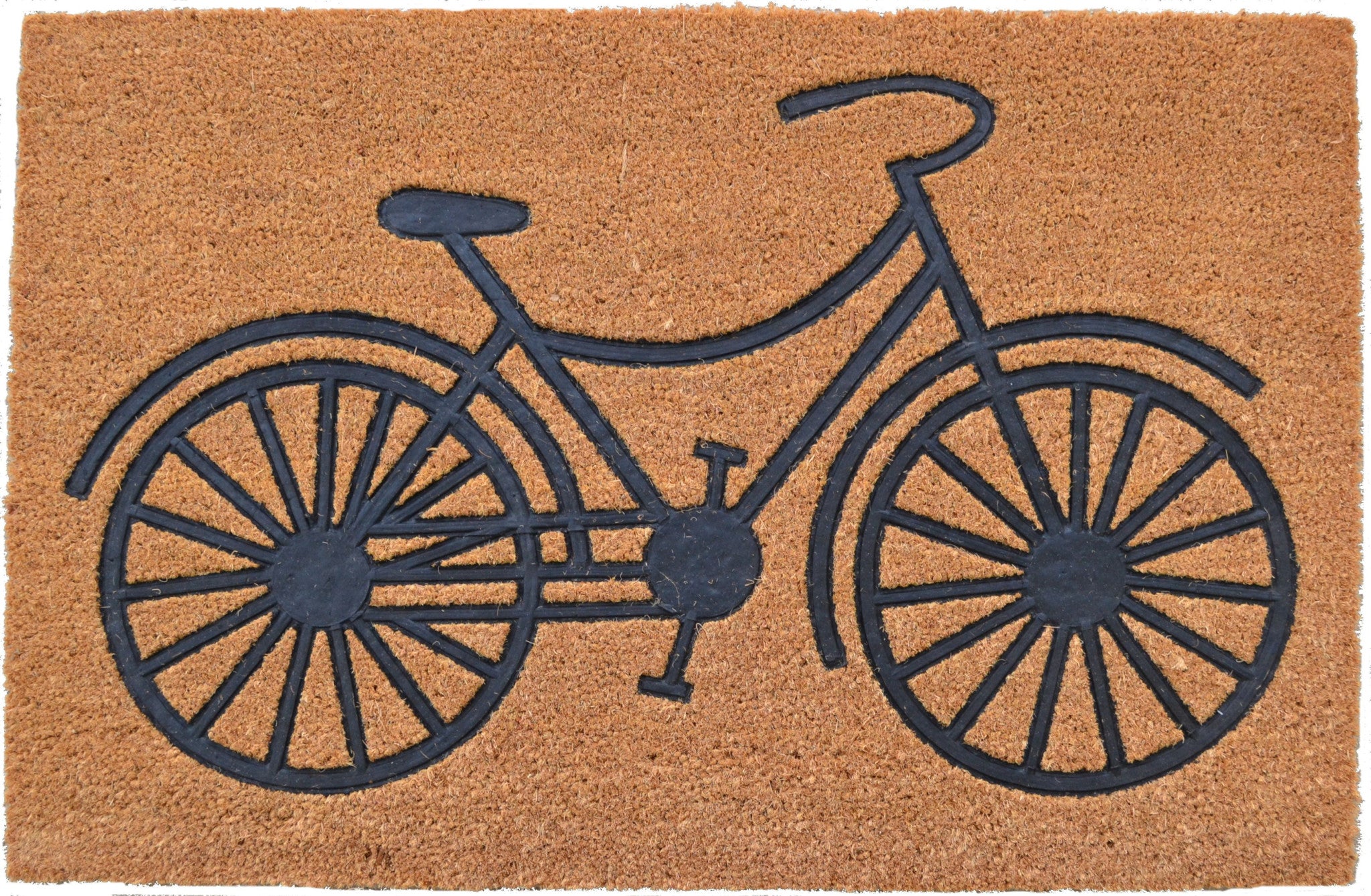 24 X 36 Brown and Black Coir Bicycle Outdoor Door Mat