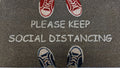 18 X 30 Gray Coir Please Keep Social Distancing Outdoor Door Mat