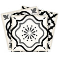12 X 12 Black and White Multi Peel and Stick Removable Tiles