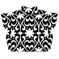12 X 12 Black and White Floral Peel and Stick Removable Tiles