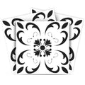12 X 12 Black and White Delia Peel and Stick Removable Tiles