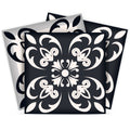 12 X 12 Black and White Quatro Peel and Stick Removable Tiles