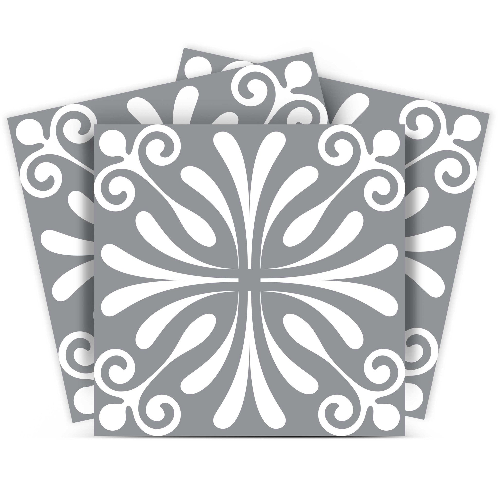 12 X 12 Gray and White Spire Peel and Stick Removable Tiles