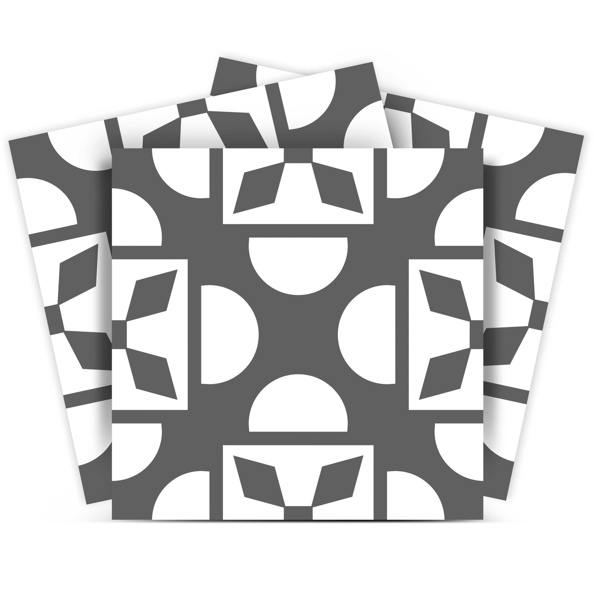 12 X 12 Dark Gray and White Coli Peel and Stick Tiles