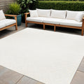9 Ivory And White Square Geometric Indoor Outdoor Area Rug