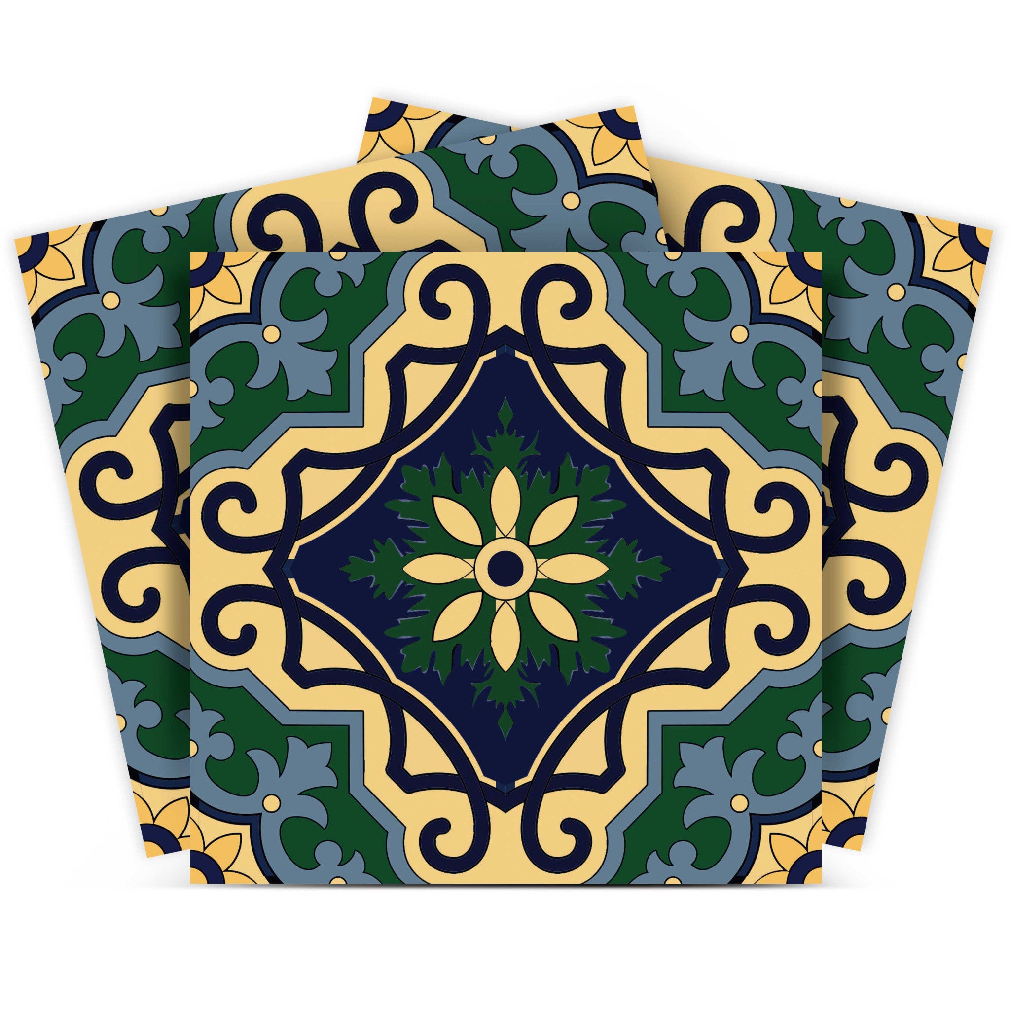 12 X 12 Agean Blue and Green Peel and Stick Tiles