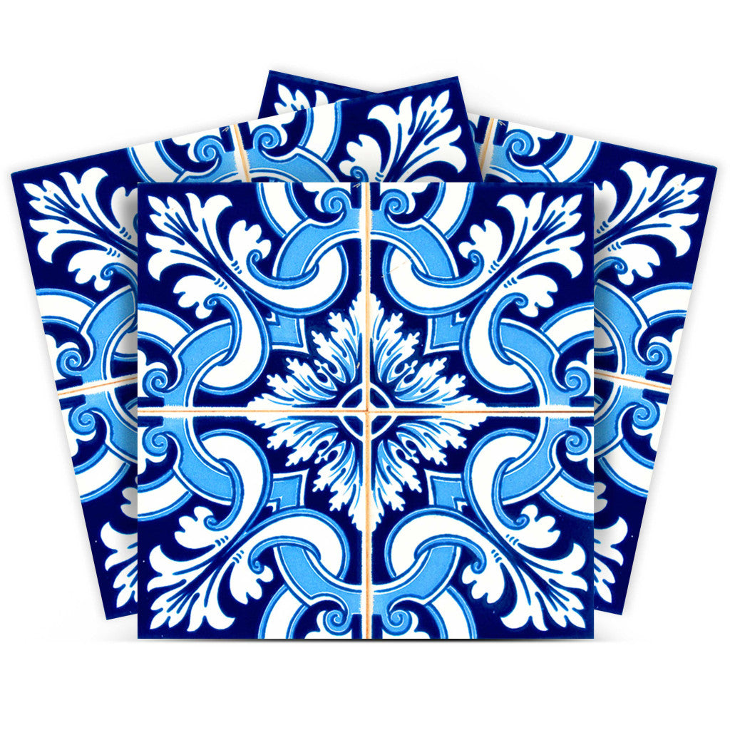 12 X 12 Blue Bali Removable Peel and Stick Tiles