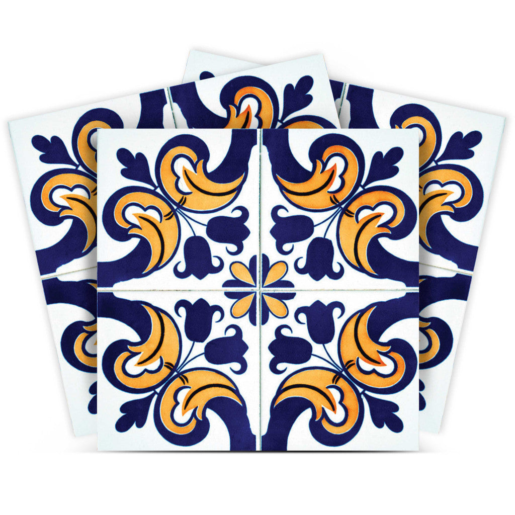 12 X 12 Blue Mikos Removable Peel and Stick Tiles