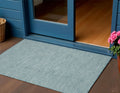 3 X 5 Aqua And Ivory Indoor Outdoor Area Rug