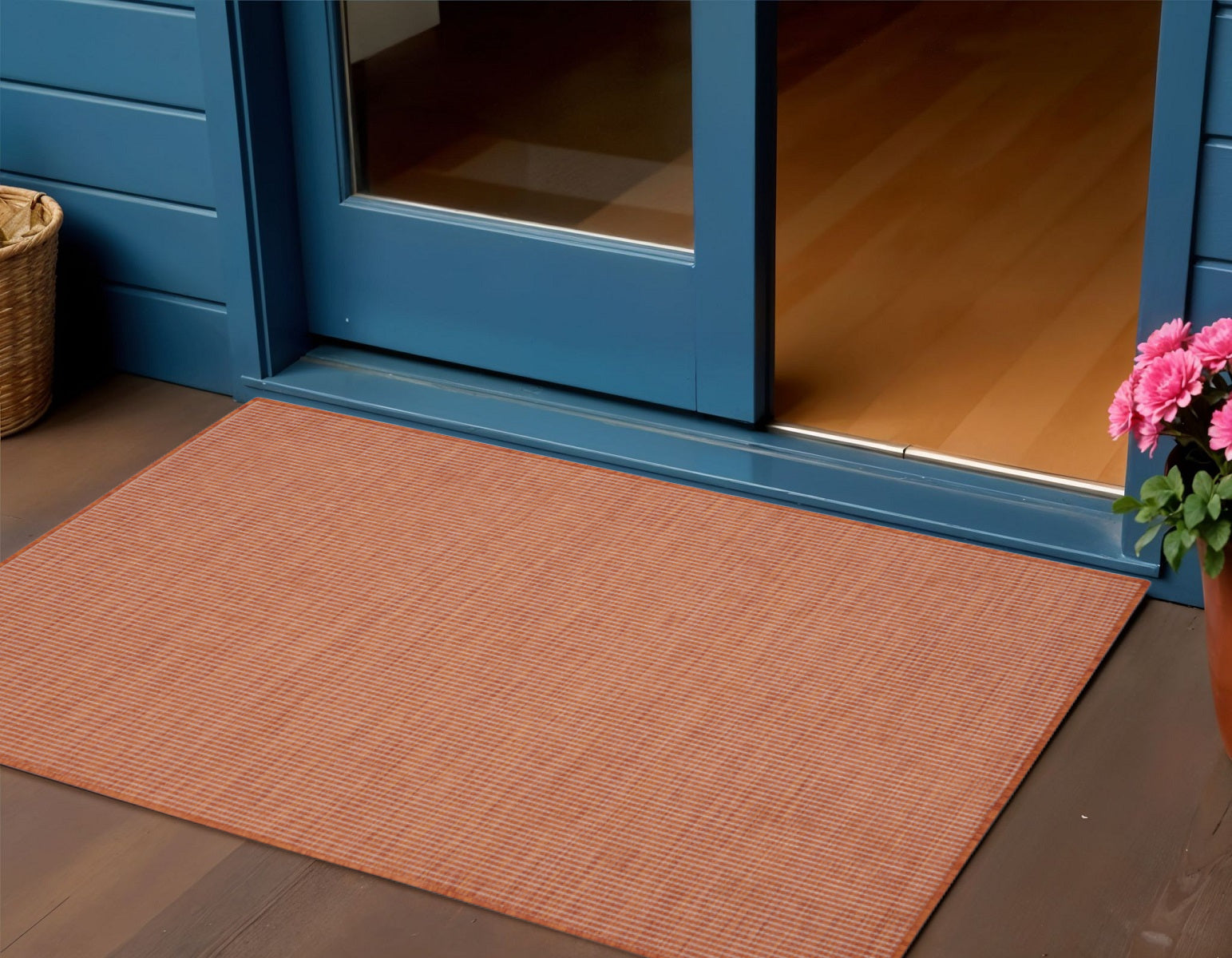 3 X 5 Rust And Ivory Indoor Outdoor Area Rug