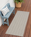 6 Gray And Ivory Geometric Indoor Outdoor Area Rug