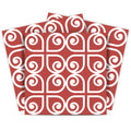 12 X 12 Brick Red And White Scroll Peel and Stick Removable Tiles