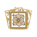 12 X 12 Vintage Brown and White Peel and Stick Removable Tiles