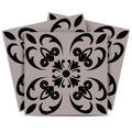 12 X 12 Black and White Orchid Peel and Stick Removable Tiles