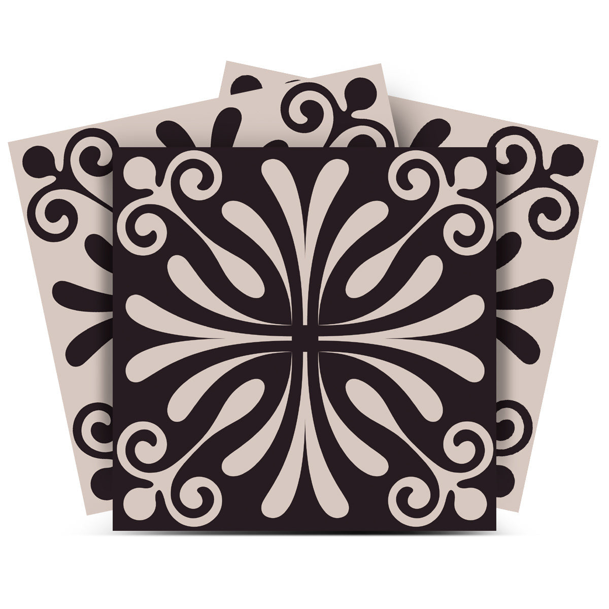 12 X 12 Cinnamon Swirl Peel and Stick Removable Tiles