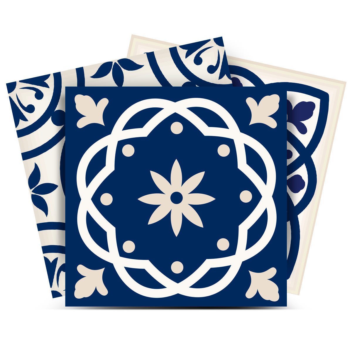 12 X 12 Midnight Blue and White Peel and Stick Removable Tiles
