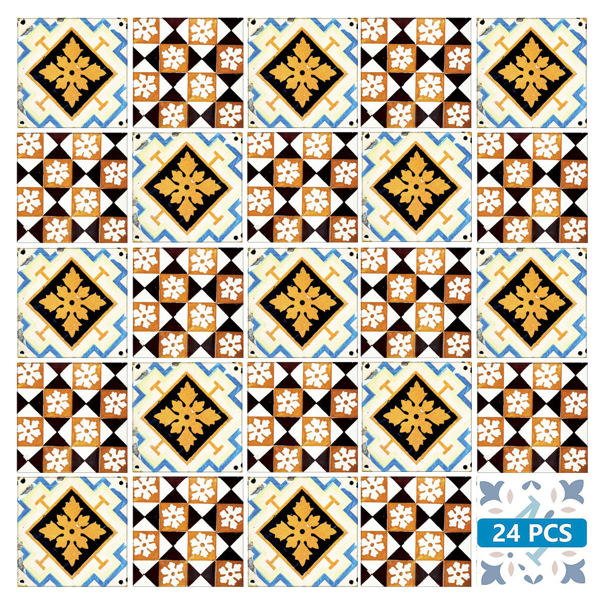 12 X 12 Snowflake and Diamond Peel and Stick Removable Tiles