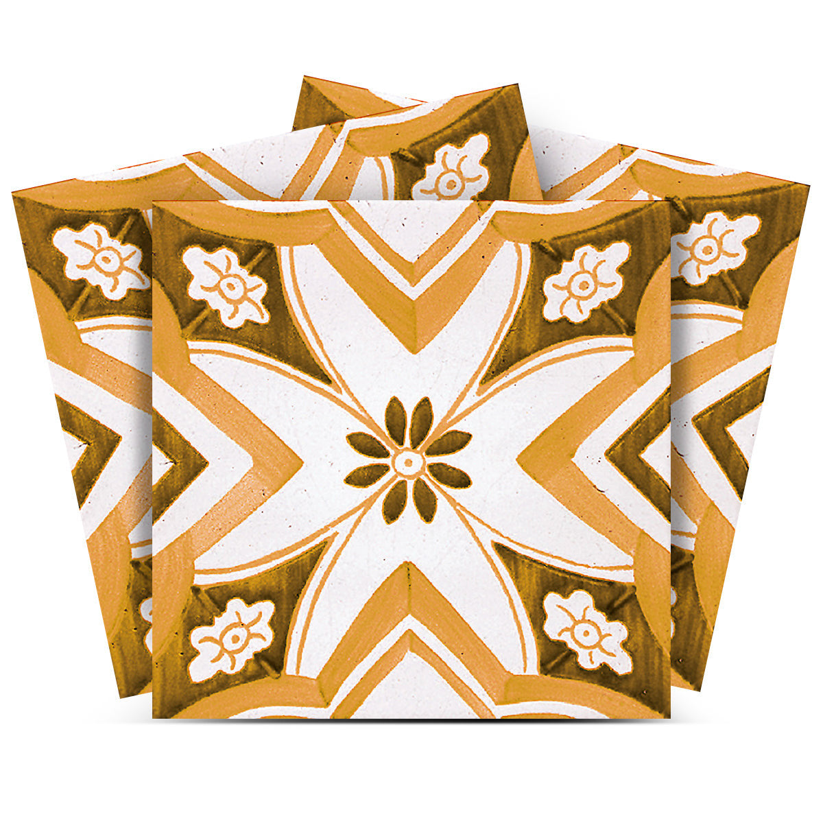 12 X 12 Brown and White Papaya Peel And Stick Removable Tiles