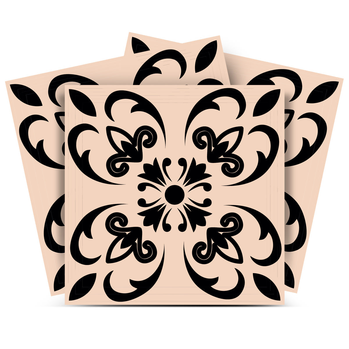 12 X 12 Black and Brown Mini Orchid Peel and Stick Removable Tiles