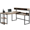 Transit L Desk, Salt Oak finish