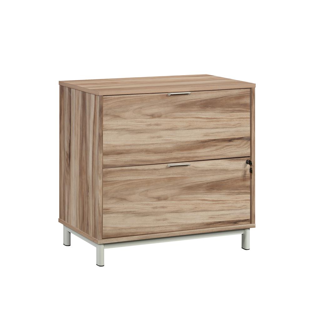 Bergen Circle File Cabinet, Kiln Acacia finish