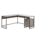 Tremont Row L Desk, Mystic Oak finish