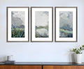 Set Of Three Lakeside Watercolor Passage Silver Framed Wall Art