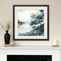 Whispers in the Wind Modern Landscape Black Framed Wall Art