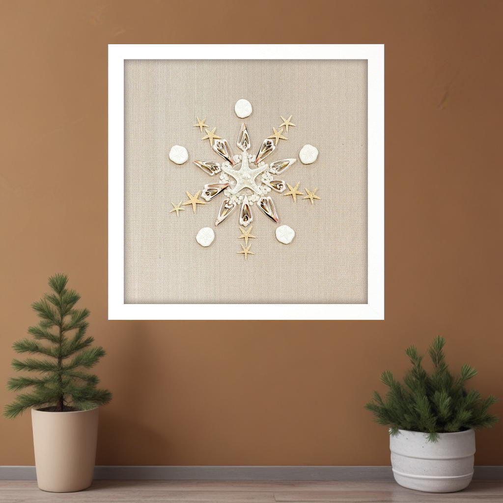 Caparazon Seashells and Coastal Icon White Framed Wall Art