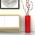 36 Red Faceted Geometric Resin Floor Vase