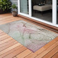 2' X 3' Gray And Pink Abstract Washable Non Skid Indoor Outdoor Area Rug