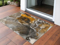 3' X 5' Brown And Gray Abstract Washable Non Skid Indoor Outdoor Area Rug