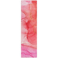 2' X 8' Pink Abstract Washable Non Skid Indoor Outdoor Runner Rug