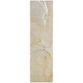 2' X 8' Beige Abstract Washable Indoor Outdoor Runner Rug