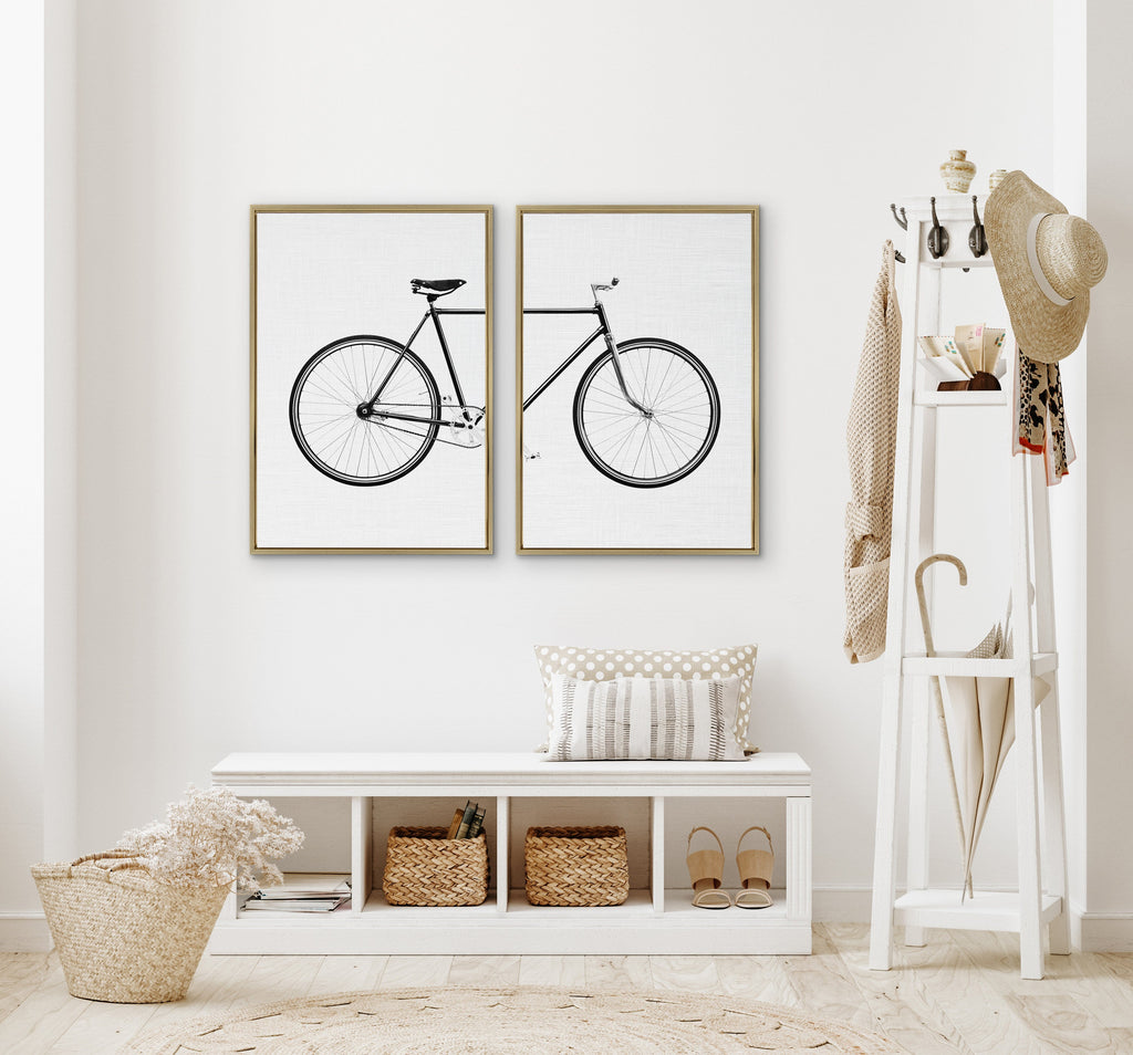 Sylvie Bicycle Framed Canvas by Simon Te of Tai Prints