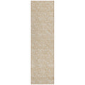 2' X 8' Beige Geometric Washable Indoor Outdoor Runner Rug