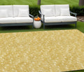 10' X 14' Gold Geometric Washable Non Skid Indoor Outdoor Area Rug