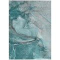8' X 10' Teal Abstract Washable Indoor Outdoor Area Rug