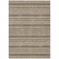 8' X 10' Taupe Striped Washable Non Skid Indoor Outdoor Area Rug