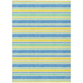 8' X 10' Yellow Striped Washable Non Skid Indoor Outdoor Area Rug