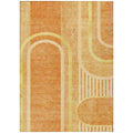 5' X 8' Terra Cotta Abstract Washable Non Skid Indoor Outdoor Area Rug
