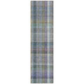 8' Runner Green Plaid Washable Non Skid Indoor Outdoor Runner Rug