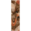 8' Runner Chocolate Abstract Washable Non Skid Indoor Outdoor Runner Rug