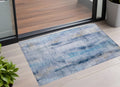 3' X 5' Blue Washable Non Skid Indoor Outdoor Area Rug