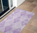 2' X 3' Lavender Geometric Washable Non Skid Indoor Outdoor Area Rug